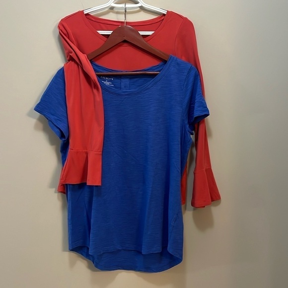 Set of 2 Tops Pullover Chico’s bell sleeve & Talbots cap sleeve Womens M - Picture 5 of 11